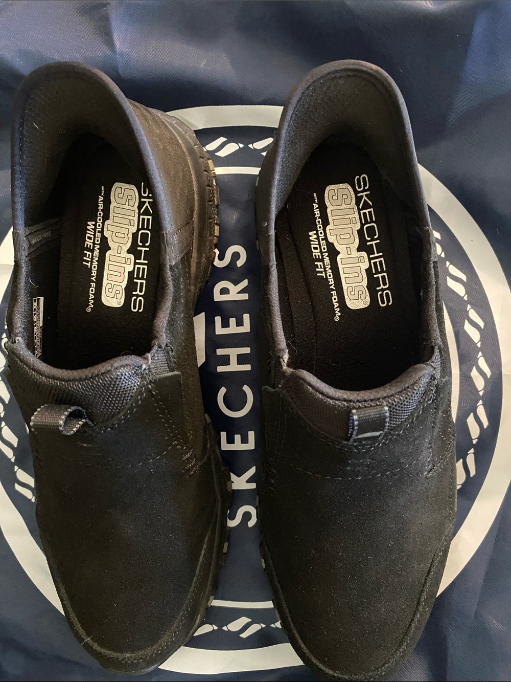 Skechers Black Slip-On Loafers with Cushioned Insole